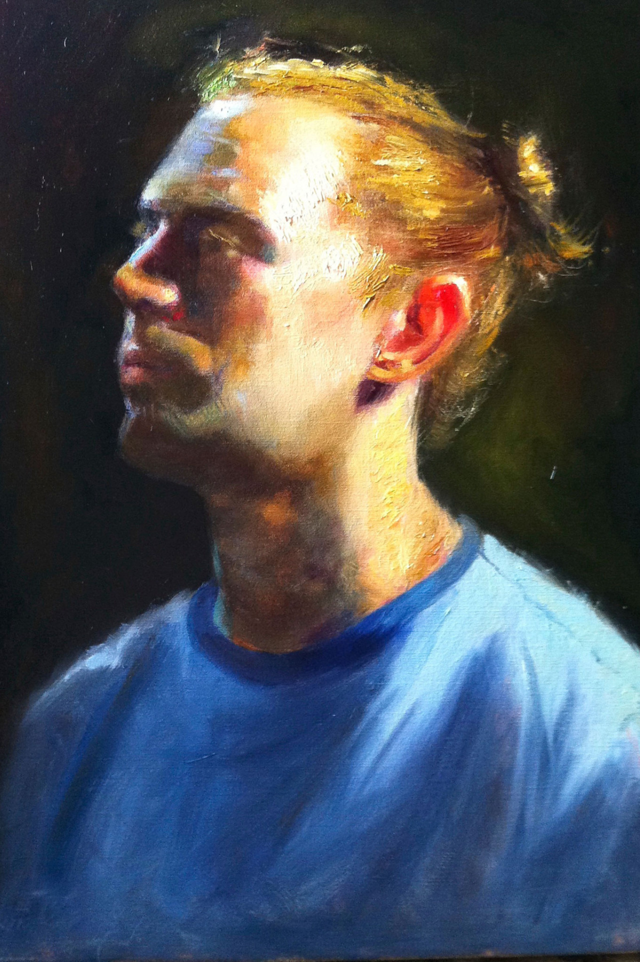 portrait oil sketch of husband