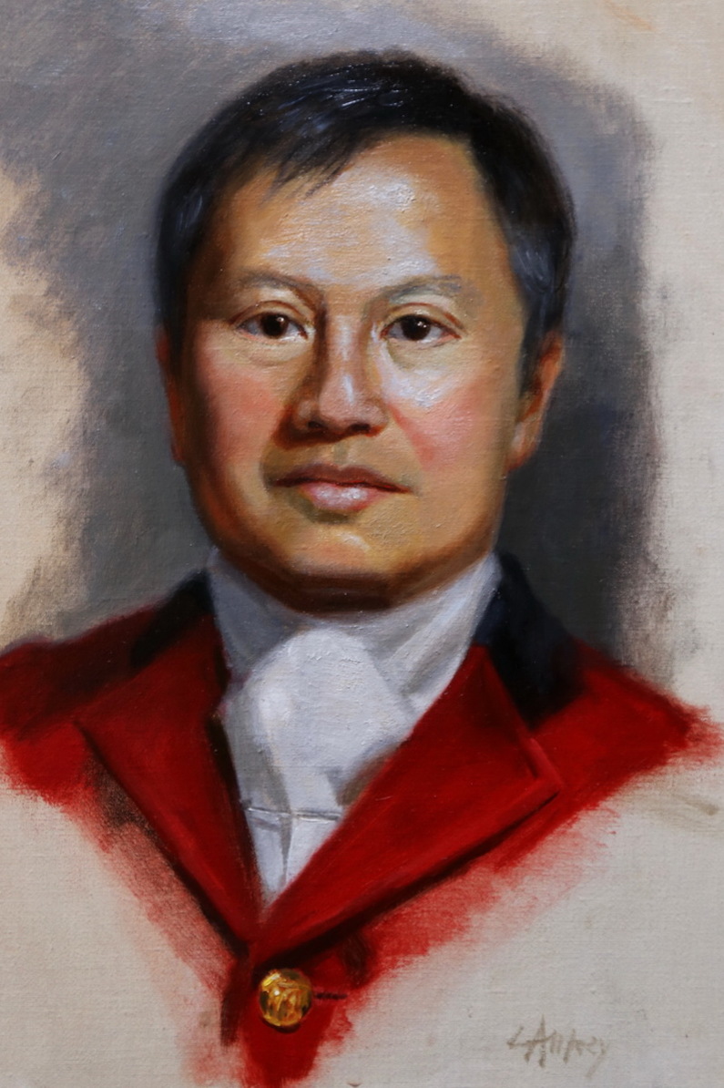 oil portrait commission of a huntsman